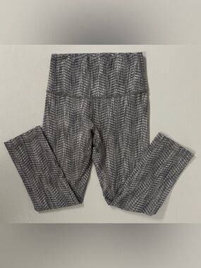 Lululemon Wunder Under Crop 21” Legging Arrow Jacquard Battleship Silver Women 4